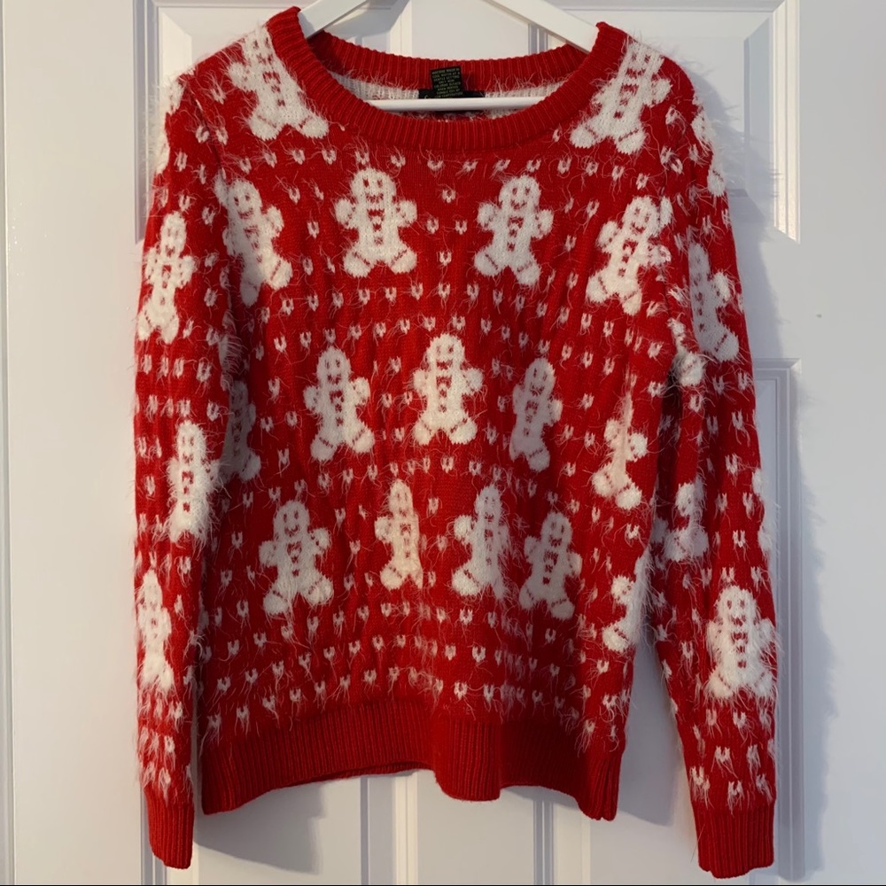 Gingerbread Man Fuzzy Sweater